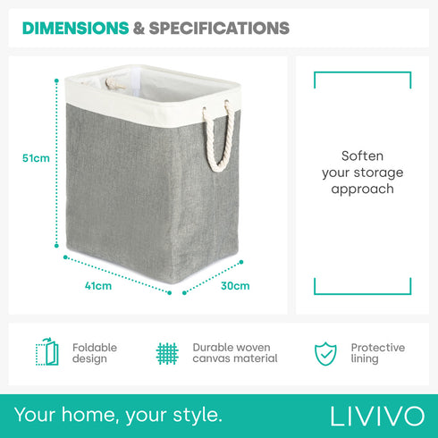 Mara Laundry Hamper - Grey